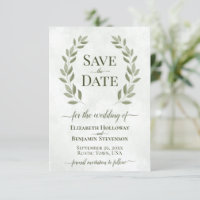 Rustique Sage Green Laurel Feuilles Mariage élégan