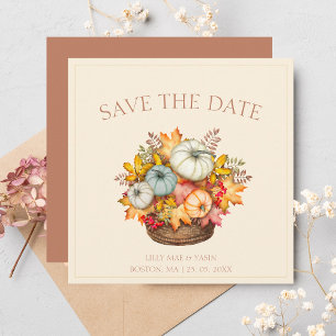 Save The Date Rustique Terracotta Automne Citrouille Mariage