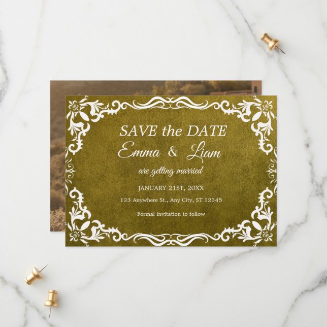 Save The Date Rustique Vert Mariage Mexicain – Épargnez la date (Devant/Arrière en situation)