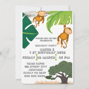 Save The Date Safari Anniversaire Invitation, Wild One Birthday 