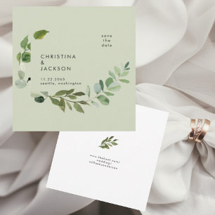 Save The Date Sage Eucalyptus Mariage Enregistrer la date