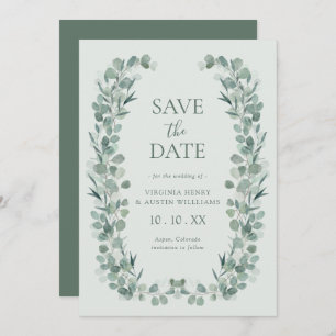 Save The Date Sage Eucalyptus Photo Enregistrer La Date