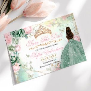 Save The Date Sage Green Blush Pink Forêt Enchantée 15 Ans