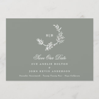 Save The Date Sage Green Classic QR CODE Mariage photo