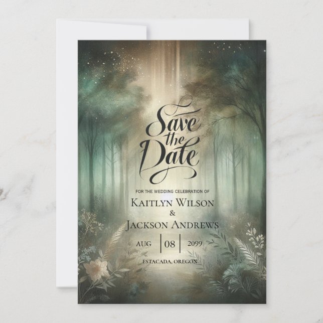 Save The Date Sage Green Enchanted Forest Radiance (Devant)