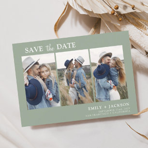 Save The Date Sage Green Enregistrer la date 3 Photo simple