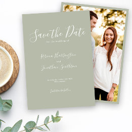 Save The Date Sage Green Minimal Wedding Enregistrer La Date