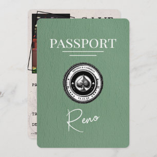 Save The Date Sage Green Reno Passeport Enregistrer La Date