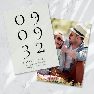 Save The Date Sage Green Simple Typographie Mariage photo