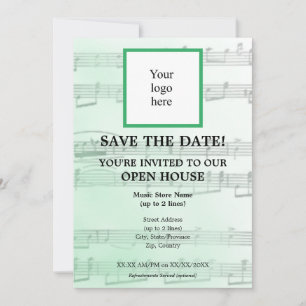 Save The Date Sage Local Music Store I Logo Open House