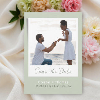 Save The Date Sage Modern Mariage Photo