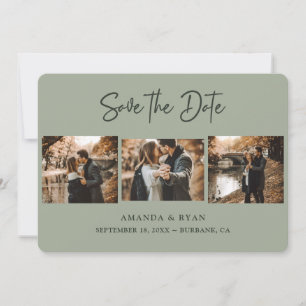 Save The Date Sage moderne Mariage vert 3 photo