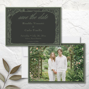 Save The Date Sage Noir Photographie d'Arche de Treillis Botaniq
