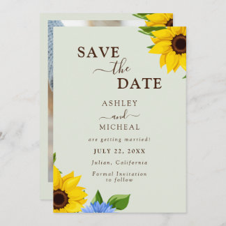 Save The Date Sage Sunflower Mariage Appartement Enregistrer la 