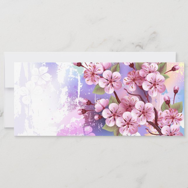 Save The Date Sakura rose sur la peinture Arrière - plan (Devant)