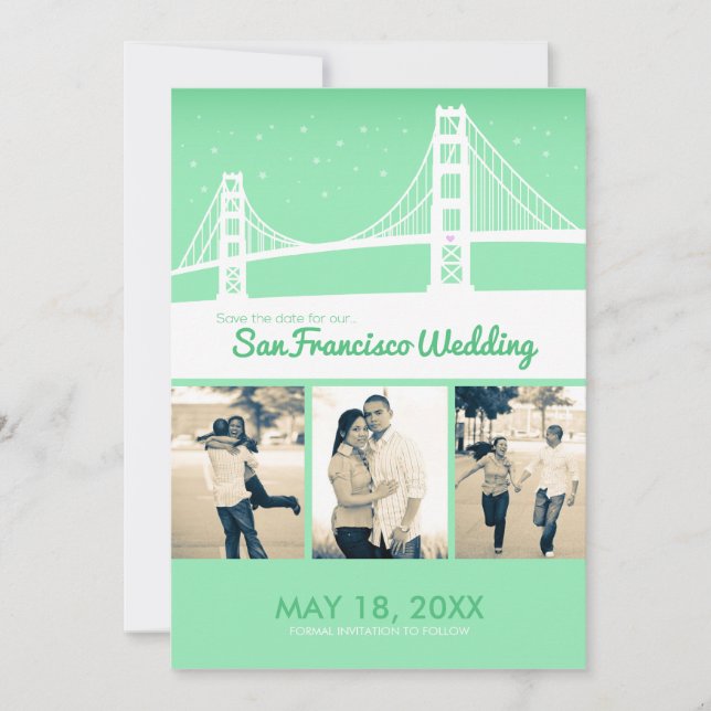 Save The Date San Francisco Mariage Sauvegarder la date (Devant)