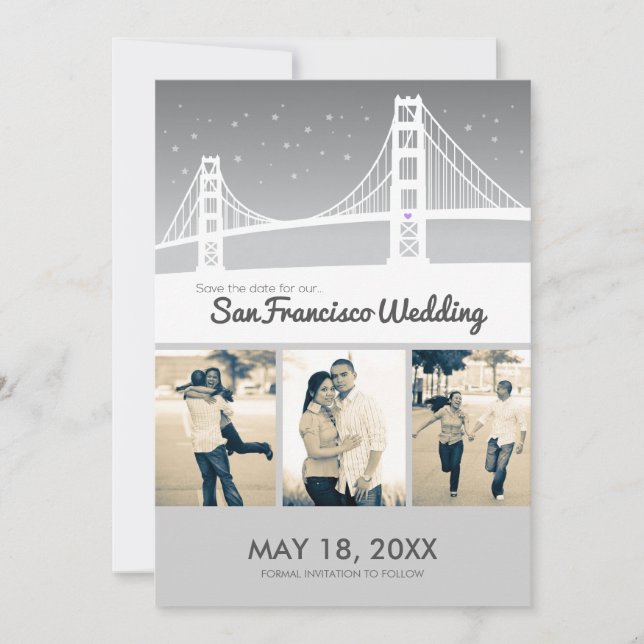 Save The Date San Francisco Mariage Sauvegarder la date (Devant)