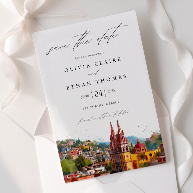 Save The Date San Miguel Aquarelle Destination Mariage (Créateur téléchargé)