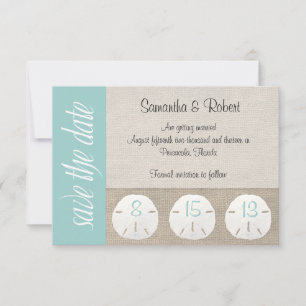 Save The Date Sand Dollar Beach Wedding Enregistrer la date