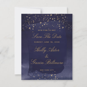 Save The Date Sapphire & Gold Wedding Enregistrer La Date