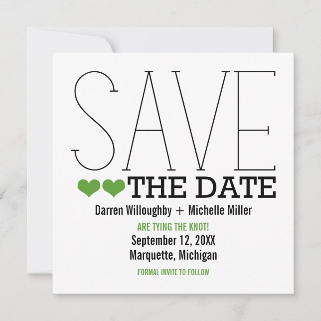 Save The Date Sassy Typographie Enregistrer l'Invitation de date (Devant)