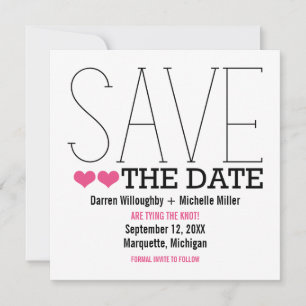 Save The Date Sassy Typographie Enregistrer l'Invitation de date