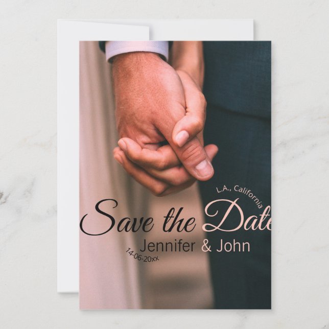 Save The Date Sauvegarder la date ajouter nom du couple lieu dat (Devant)