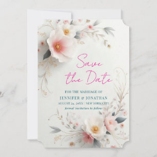 Save The Date Sauvegarder La Date Aquarelle Fleurs Script