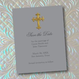 Save The Date Sauvegarder la date avec Gold Cross Christian