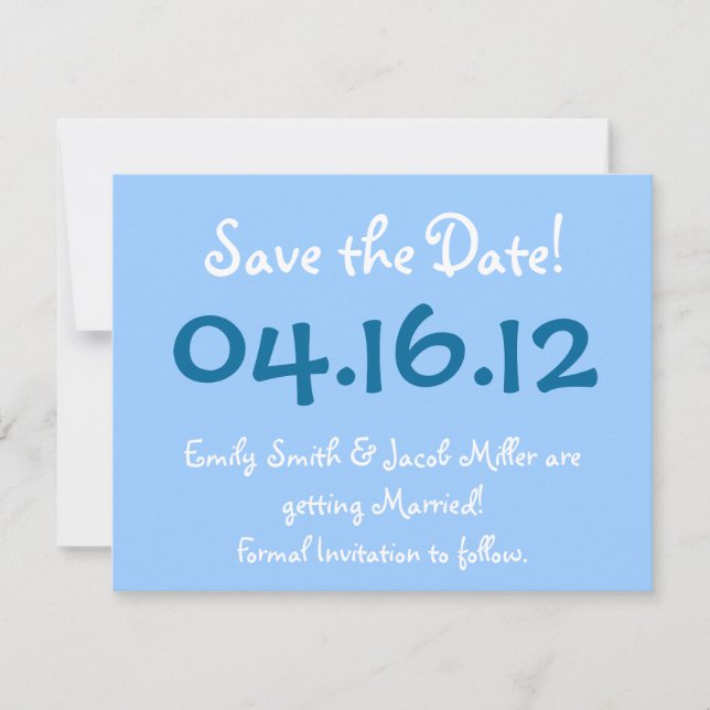 Save The Date Sauvegarder la date bleu clair (Devant)