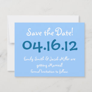 Save The Date Sauvegarder la date bleu clair