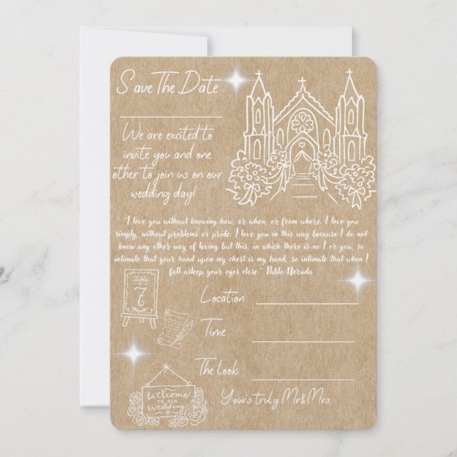 Save The Date Sauvegarder la date de mariage i (Devant)