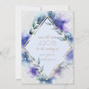 Save The Date Sauvegarder la Date Fleurs de peinture à l'eau t