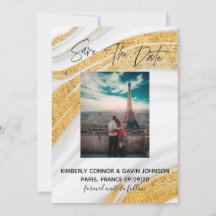 Sauvegarder la date | Géode d'agate blanche, grise