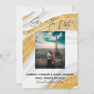 Save The Date Sauvegarder la date   Géode d'agate blanche, grise