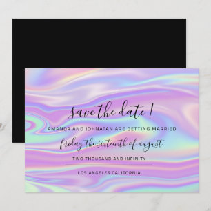 Save The Date Sauvegarder la date Hologramme noir