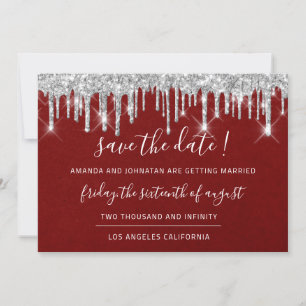 Save The Date Sauvegarder la date Kraft gris argenté goutte de v