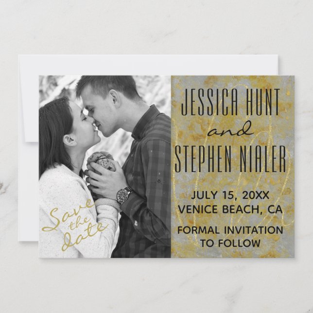 Save The Date Sauvegarder la date Mariage Collection Silver Lini (Devant)