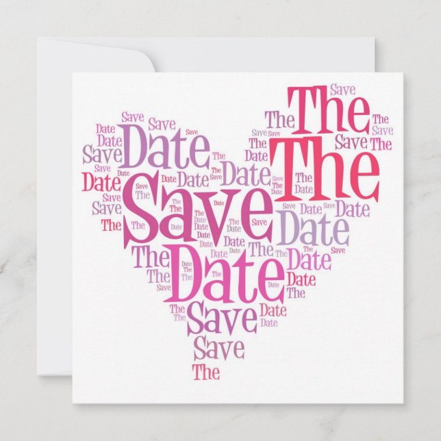 Save The Date Sauvegarder la date - nuances de rose (Devant)