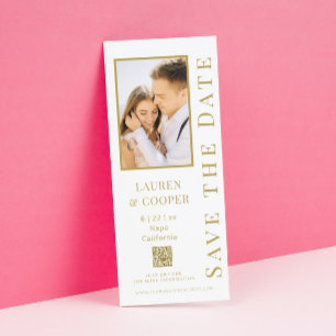 Save The Date Sauvegarder la date QR Code Or Noir Mariage Modern