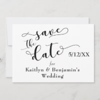 « Sauvegarder la date » Typographie noire avec « l