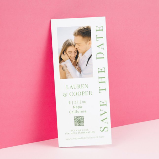 Save The Date Sauvegarder la date Vert Sauge Code QR Mariage Mod (Créateur téléchargé)