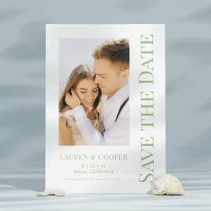 Save The Date Sauvegarder La Date Vert Sauge Élégant Mariage Mod