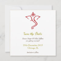 Sauver date mariage rouge or ganpati ganesh hindou