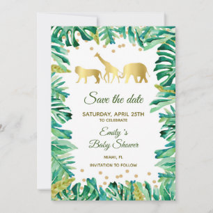 Save The Date Sauver la date Animaux de la jungle Safari botaniq