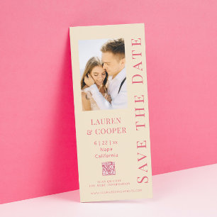 Save The Date Sauver la date Code QR rose Mariage moderne