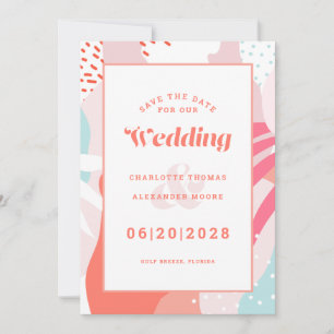 Save The Date Sauver la date de mariage Motif géométrique mode