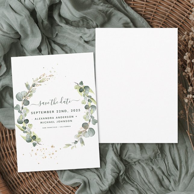 Save The Date Sauver la date Eucalyptus Verdure Succulente (Créateur téléchargé)
