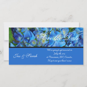 Save The Date sauver la date, fleurs d'hortensia bleus