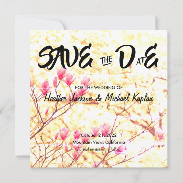 Save The Date Sauver la date mariage professionnel fleurs classi (Devant)